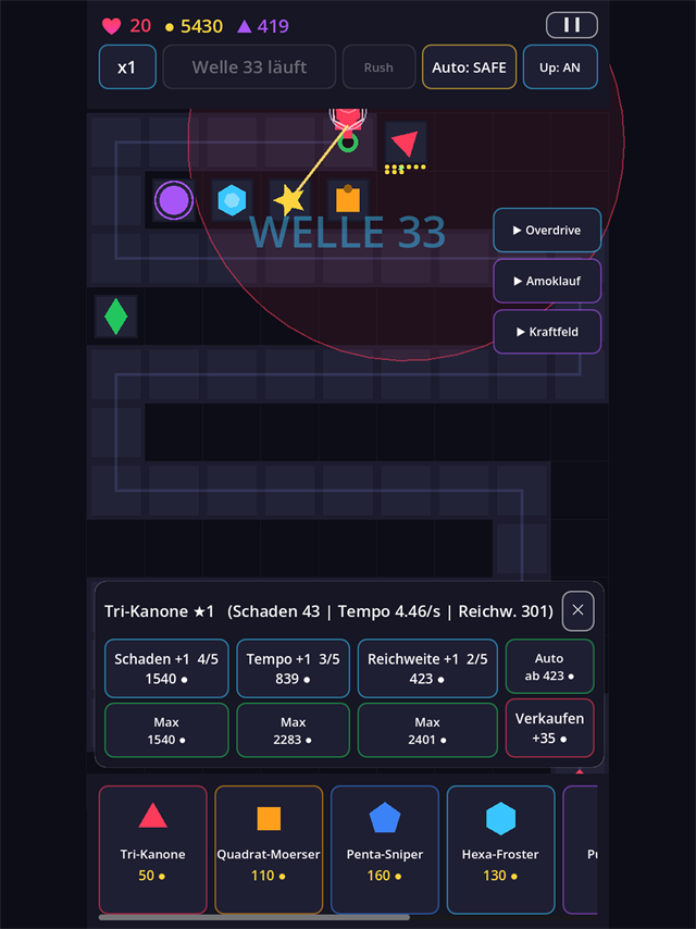 Turm-Upgrades: Schaden, Tempo und Reichweite verbessern